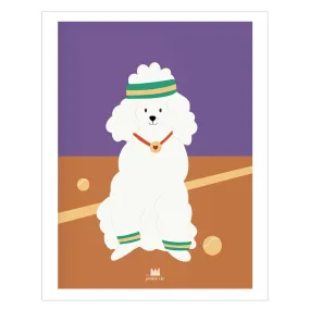 Affiche Caniche Tennis 