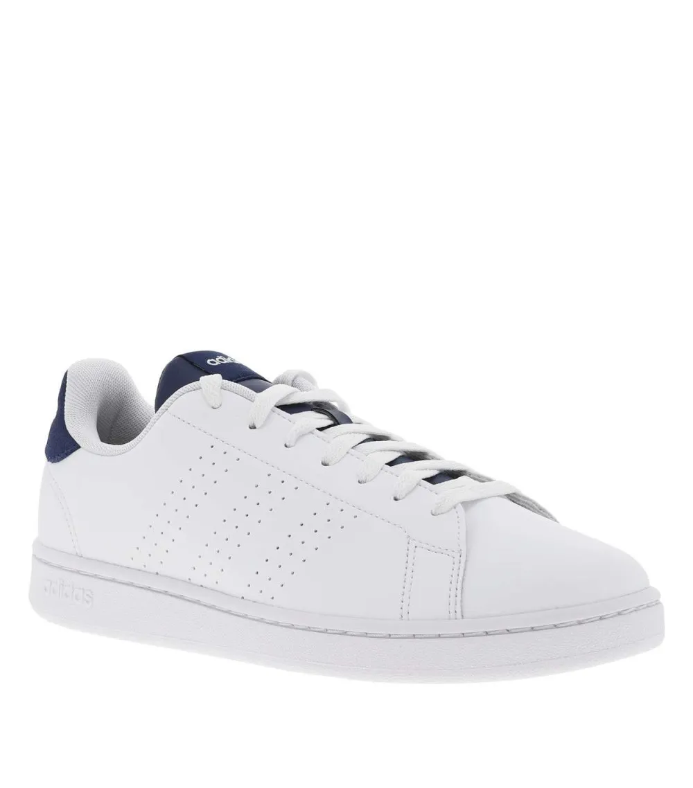 Baskets basses à lacets plats ADIDAS Performance Advantage blanches et bleu marine