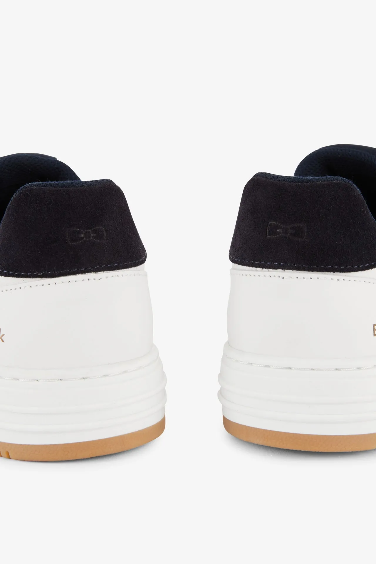 Baskets blanches bicolores en cuir