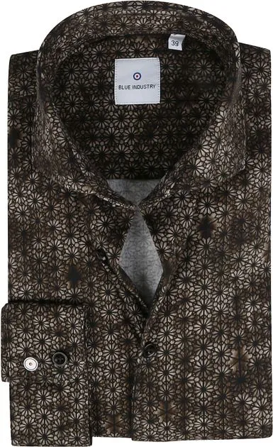 Blue Industry Chemise Impression Floral Marron Foncé 2721.2