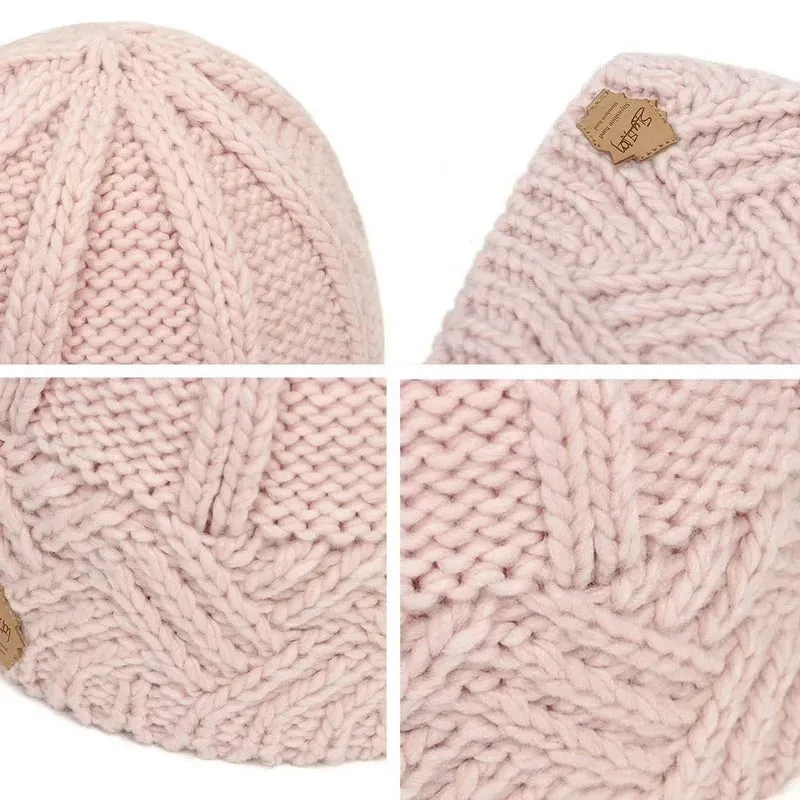 Bonnet tricoté en laine pour femme