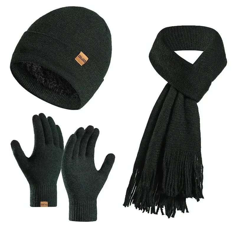 Bonnet, écharpe et gants en peluche