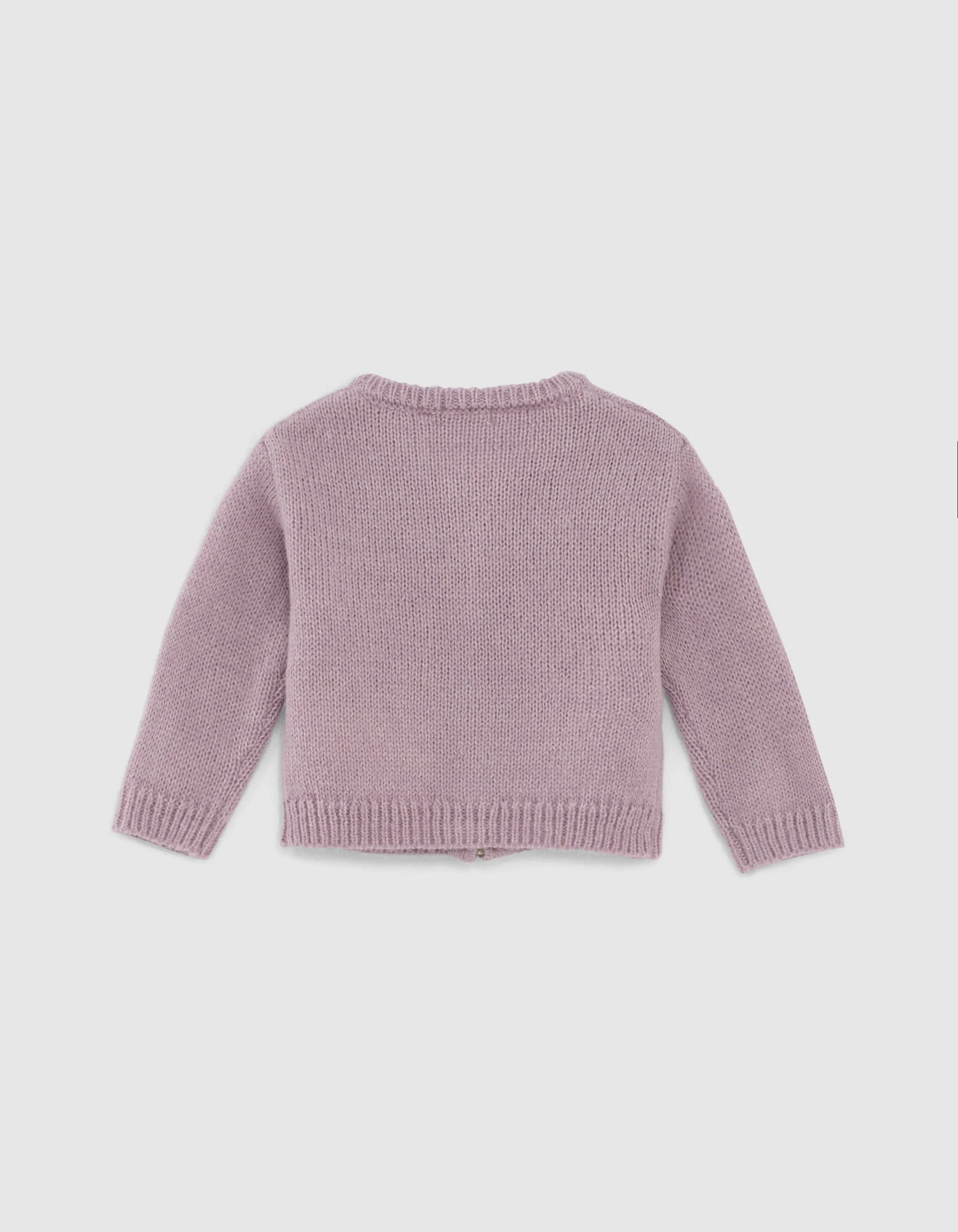 Cardigan lilas tricot zippé bébé fille 