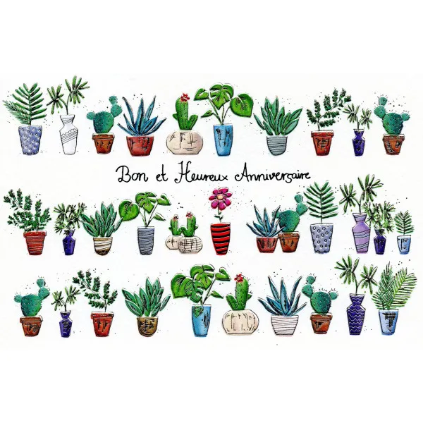 Carte Joyeux Anniversaire Plantes