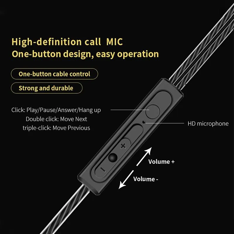 Casque Sport HiFi In-Ear Quad-Core Ergonomique HD