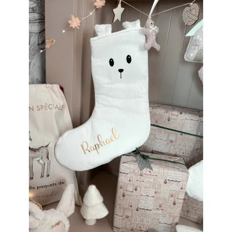 Chaussette de Noël ours polaire