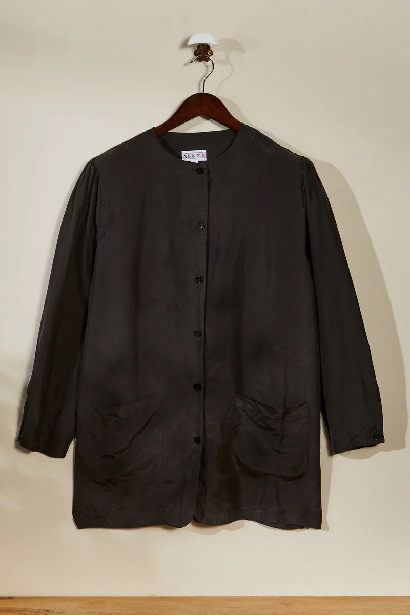 Chemise en soie grise