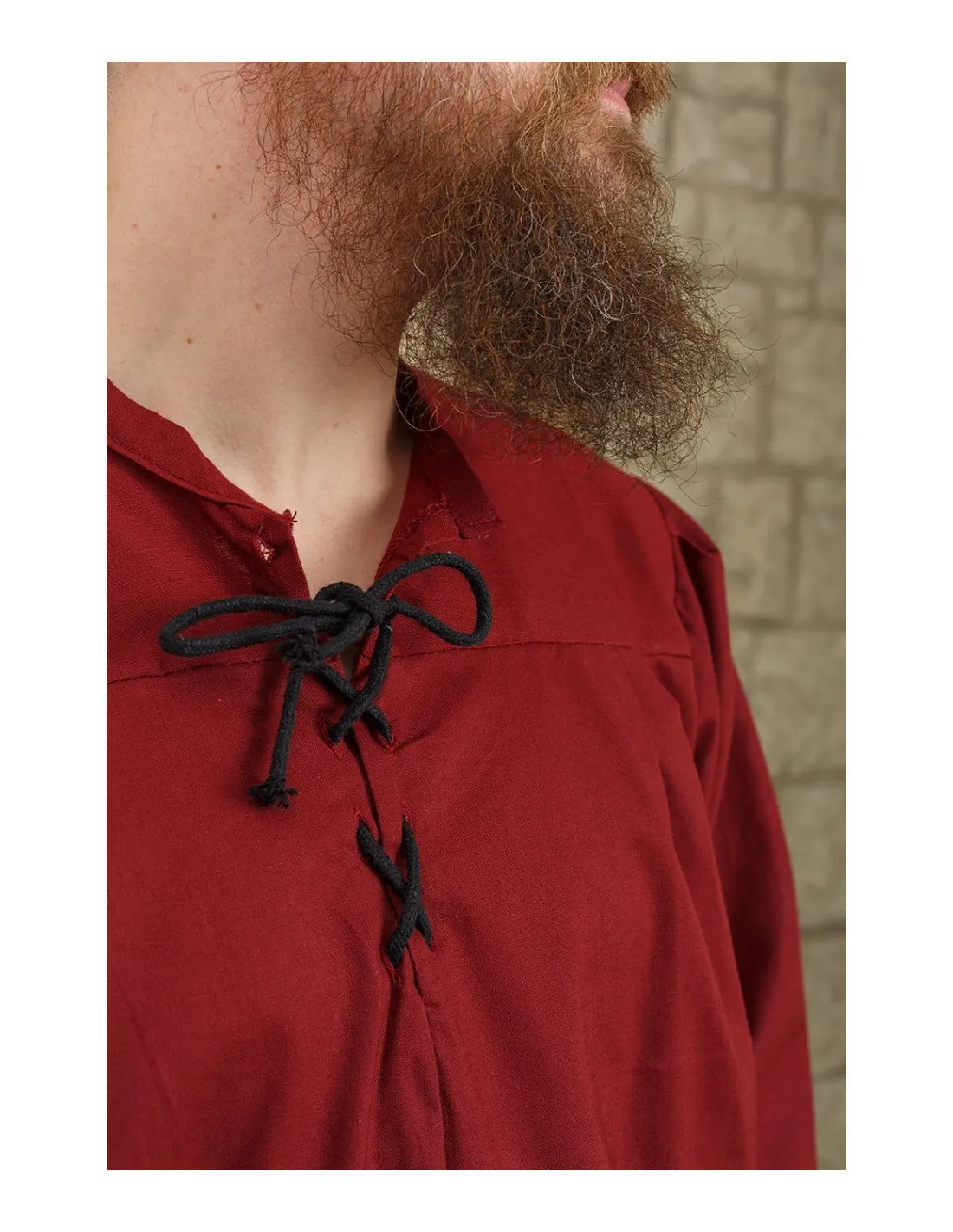 Chemise médiévale à nouer modèle Simon, bordeaux ⚔️ Boutique Épées
