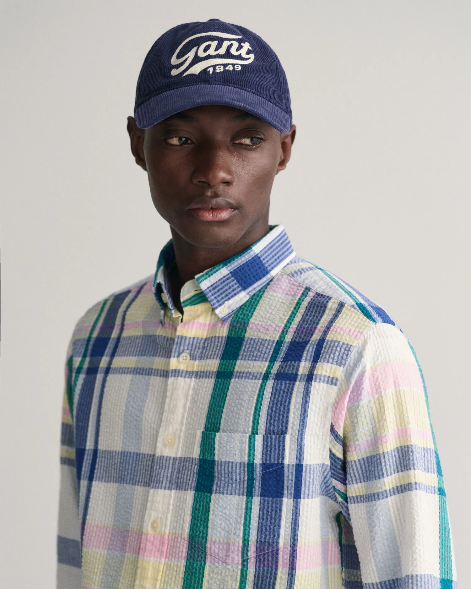 Chemise regular fit à carreaux madras Seersucker