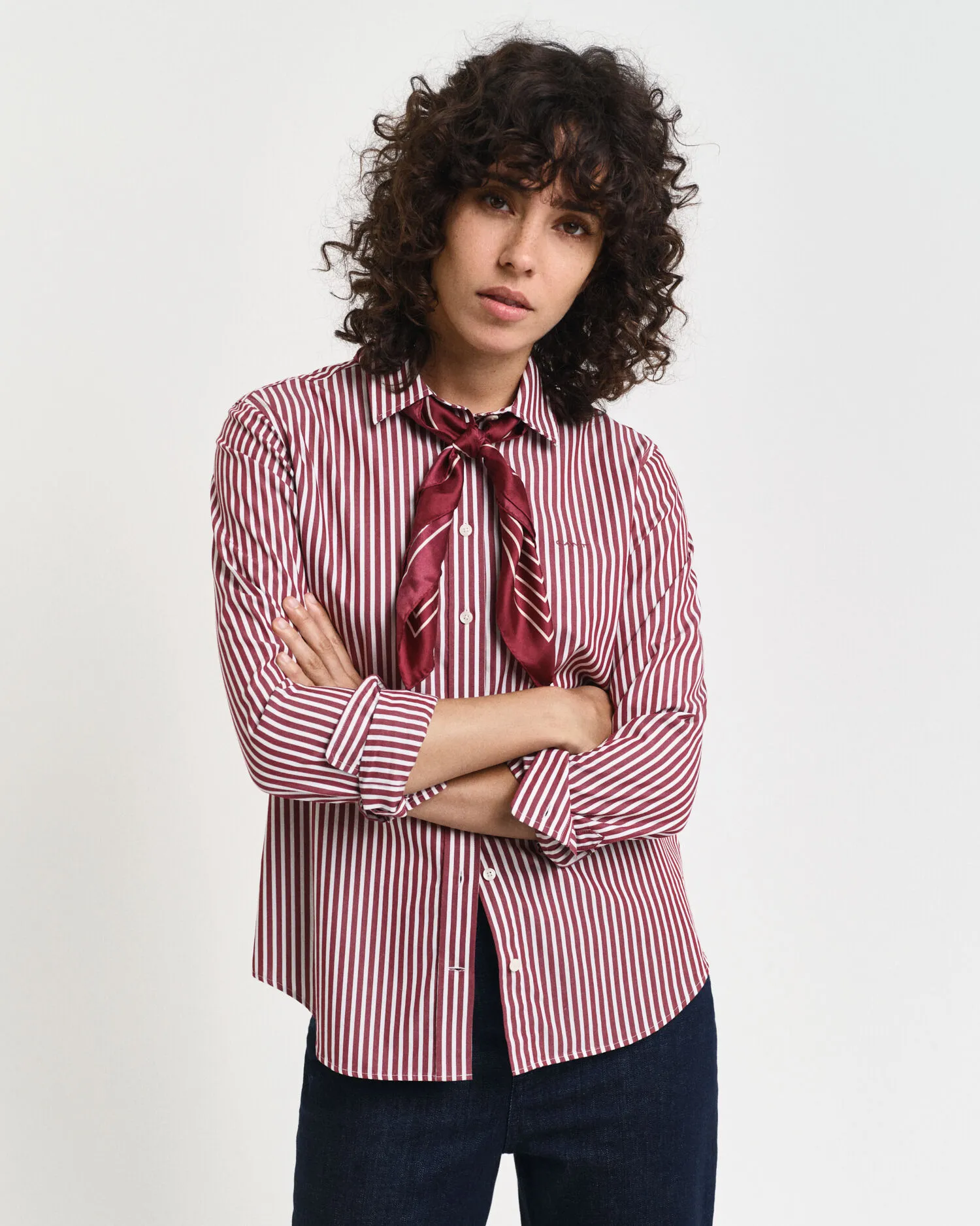 Chemise regular fit en popeline à rayures classique