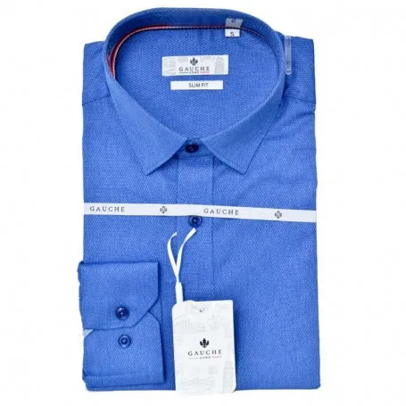 Chemise Slim Fit Bleu Vif Homme - Style Moderne – CHM1089