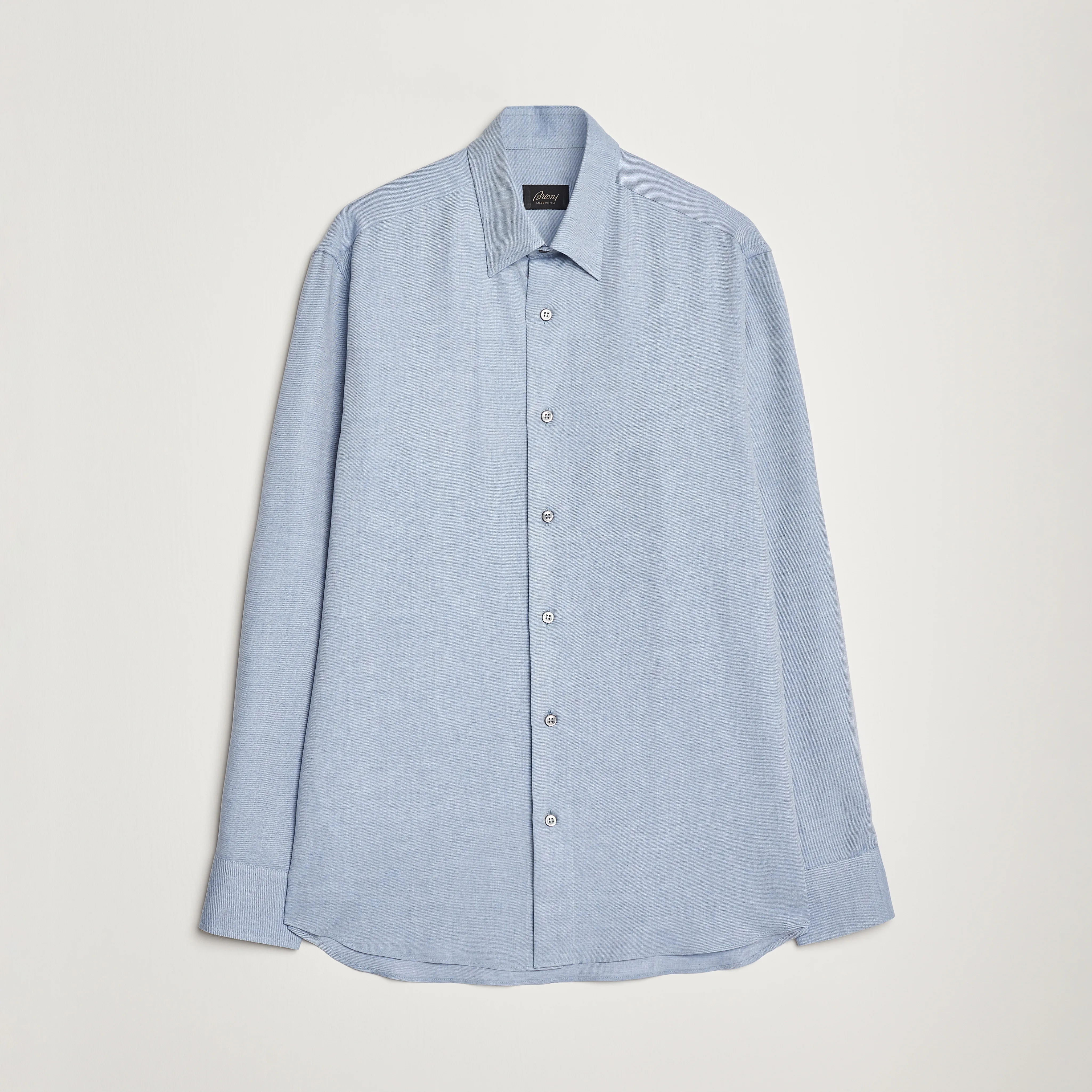 Cotton/Cashmere Flannel Shirt Light Blue