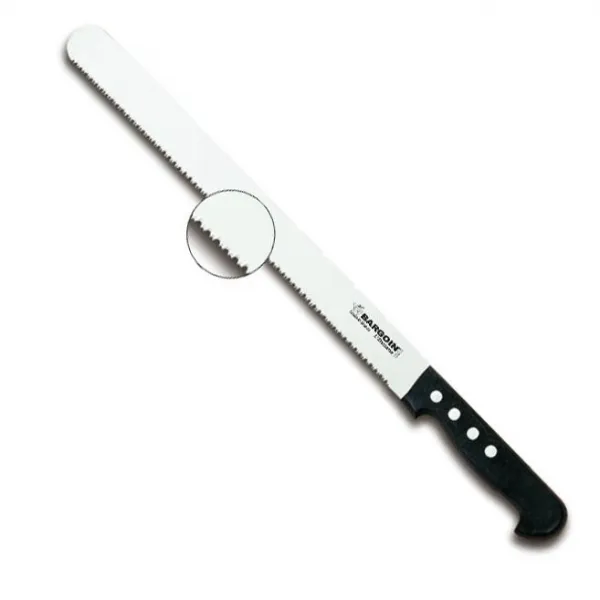 Couteau à pâté en croûte lame inox crantée de 33 cm