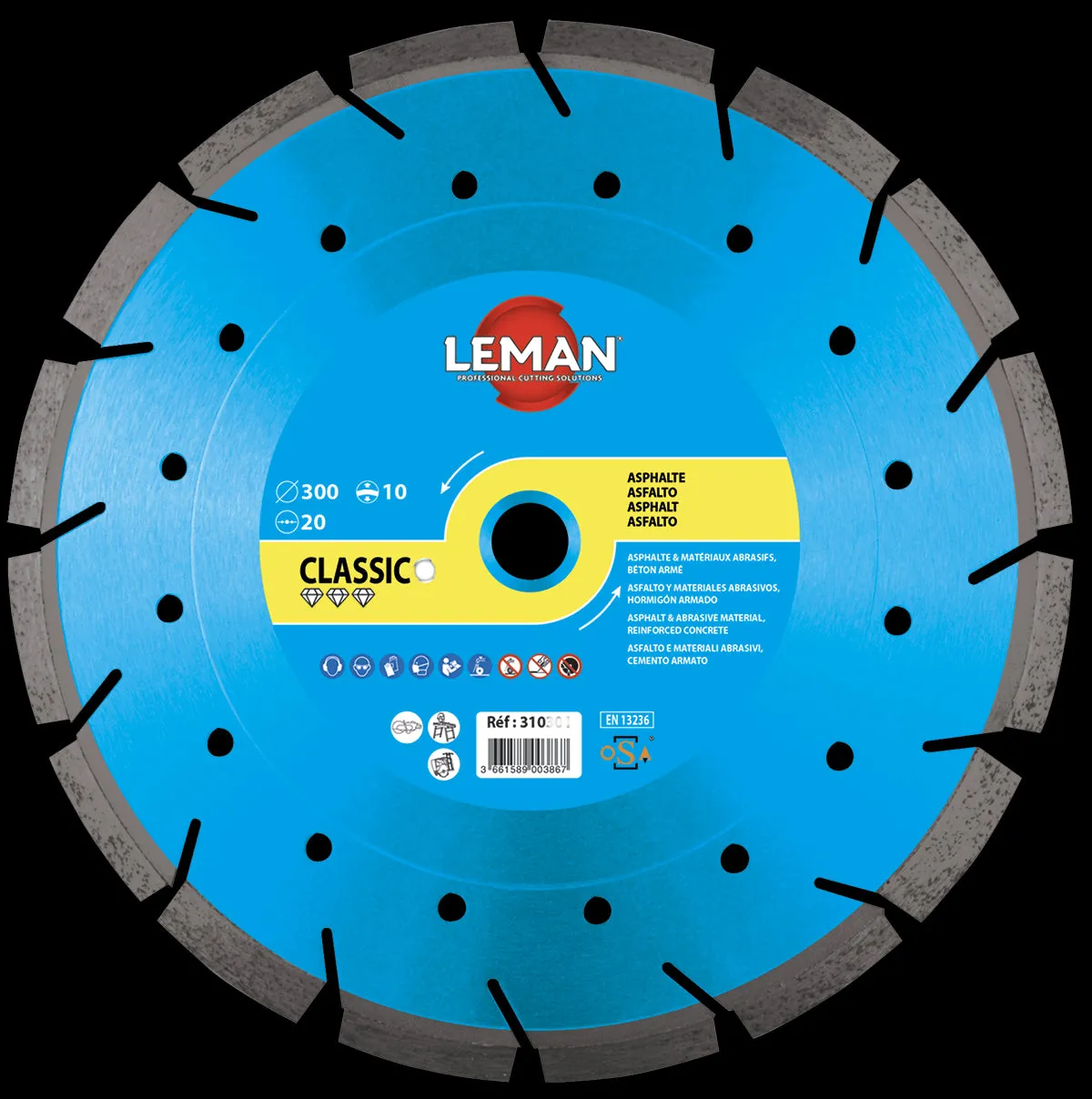 Disque diamant 350 mm leman, disque diamant asphalte 350 mm, disque 350 mm alésage 20 - Meygalmat