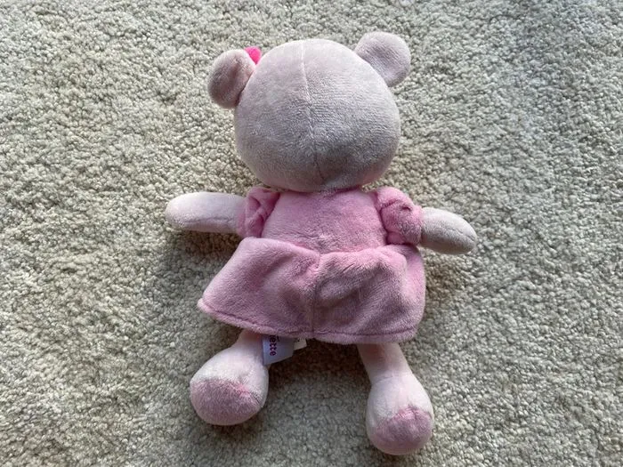 Doudou peluche ours rose Pommette 