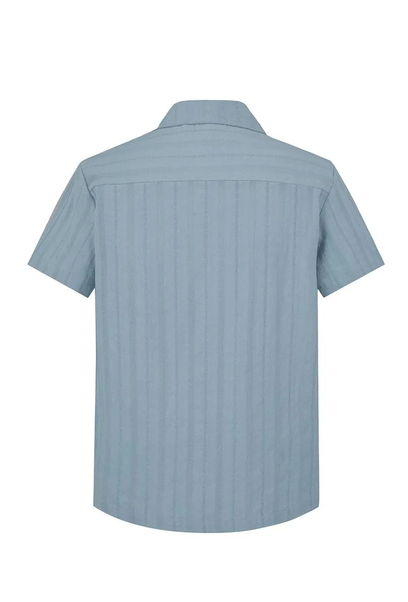 Ensemble à rayures chemise manches courtes short