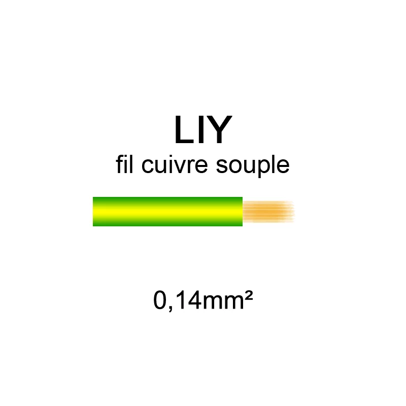 Fil électrique LIY cuivre souple | 0,14mm² 0,25mm² 0,34mm²