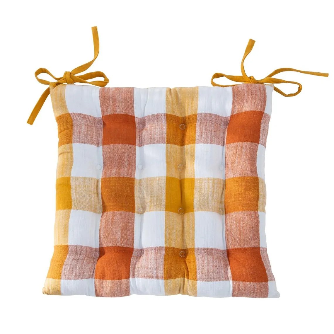 Galette de chaise Orange Terracotta MADRAS  | 3 Suisses