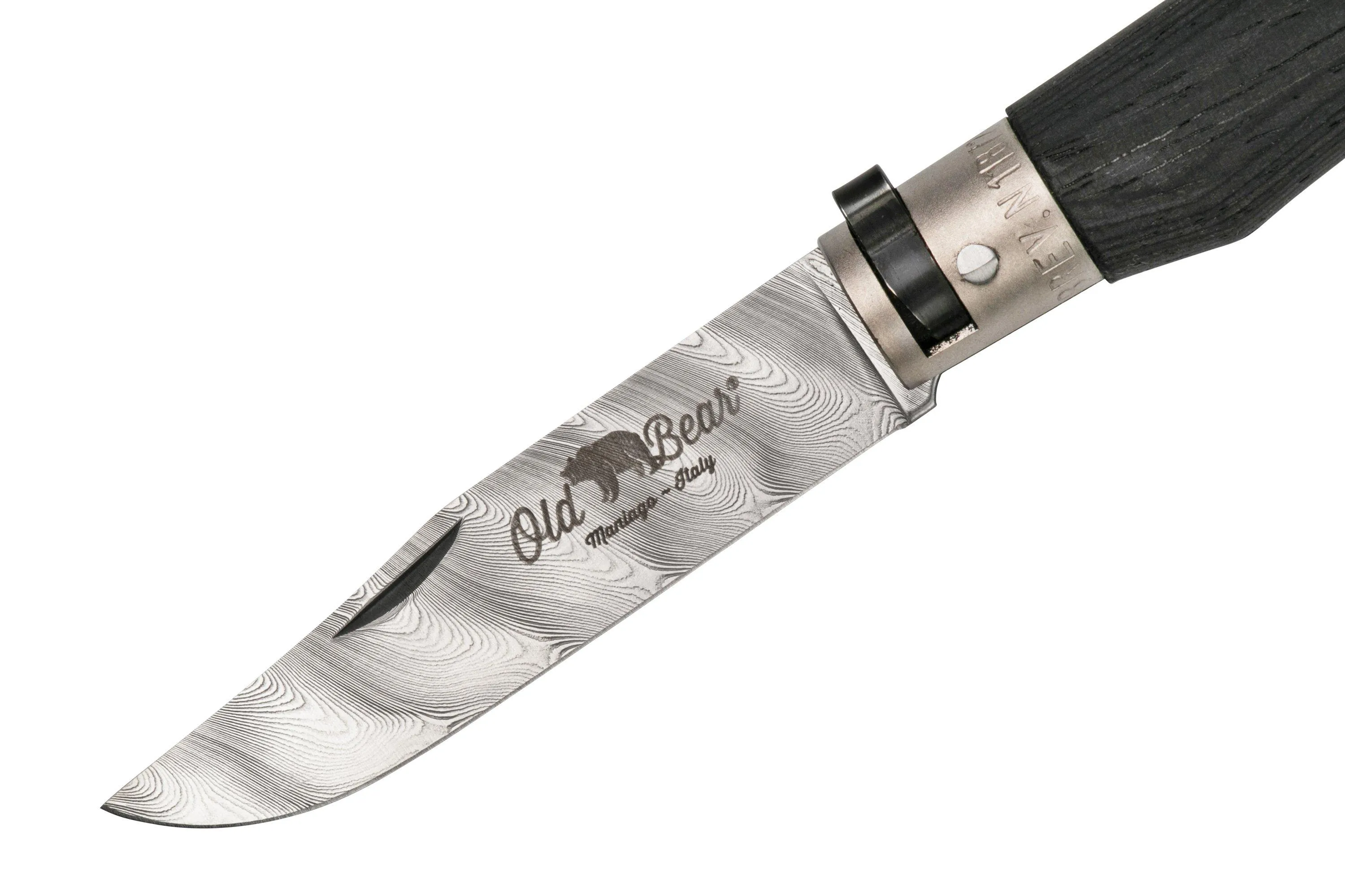 Old Bear Classical Black M, Damascus DS93X, 9305-19-MNK couteau de poche