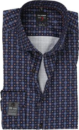 OLYMP Chemise Level 5 Sleeve7 Imprimé Marine 214469-27 comm