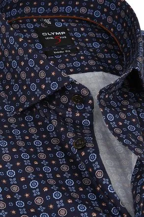 OLYMP Chemise Level 5 Sleeve7 Imprimé Marine 214469-27 comm