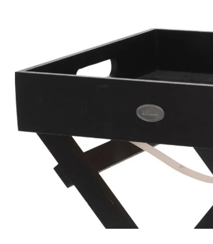 Plateau en bois noir avec support 30x30x36cm
