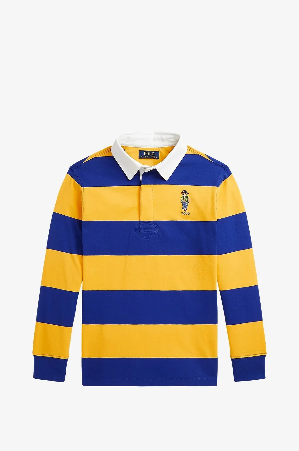 Polo à manches longues rayé en jersey garçon Rugby Polo Bear