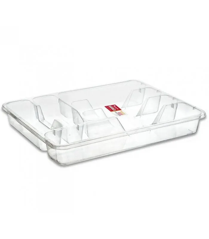 Range-Couverts en Plastique Transparent 6 Compartiments