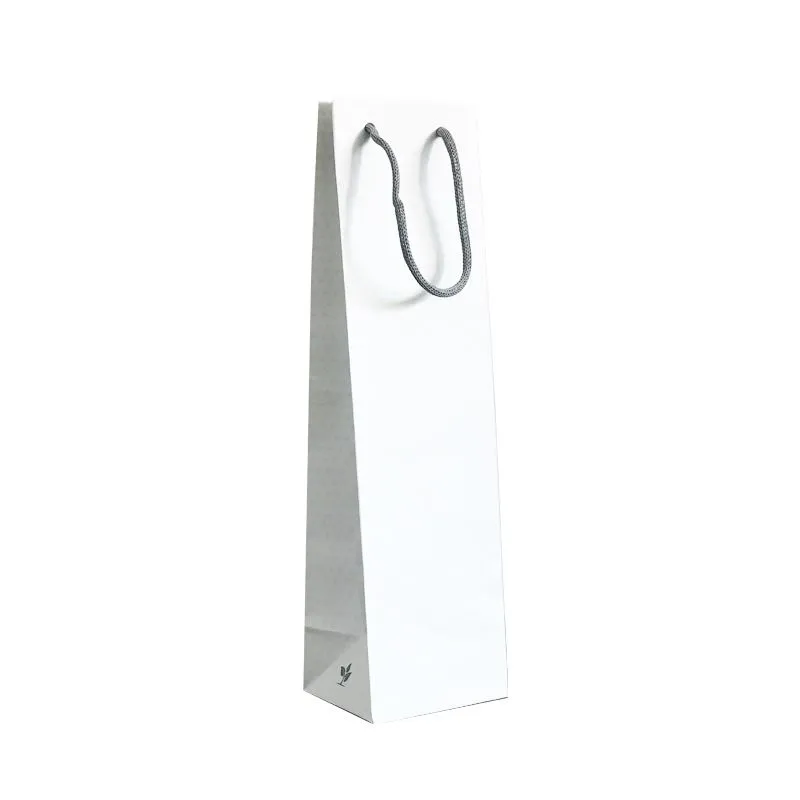 Sac 1 bouteille 100% papier - Poignées cordelières 10+9x38 cm x200
