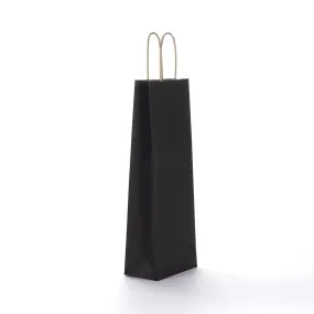 Sac 1 bouteille noir poignées torsadées