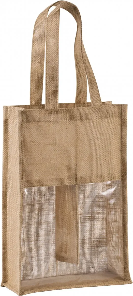 Sac porte bouteilles en jute personnalisable