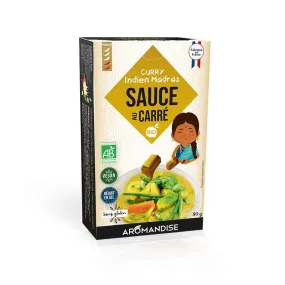 Sauce au curry Madras indien en cube - 90 g Aromandise 