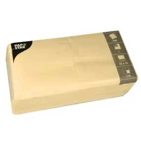 Serviette 1 pli pliage 1/4 33 cm x 33 cm crème par 5000