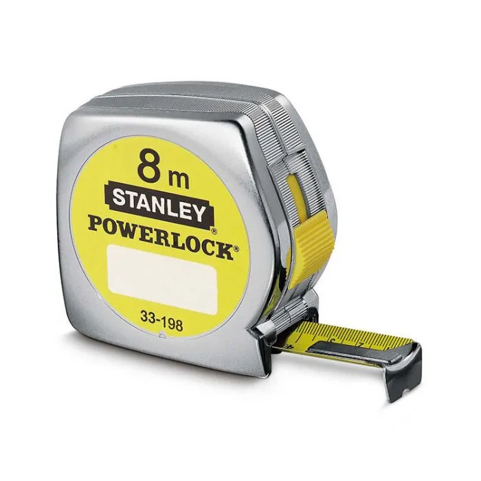Stanley Mètre à Ruban Enroulé Powerlock 8 Mètres, Largeur 25 mm | MarketOnWeb