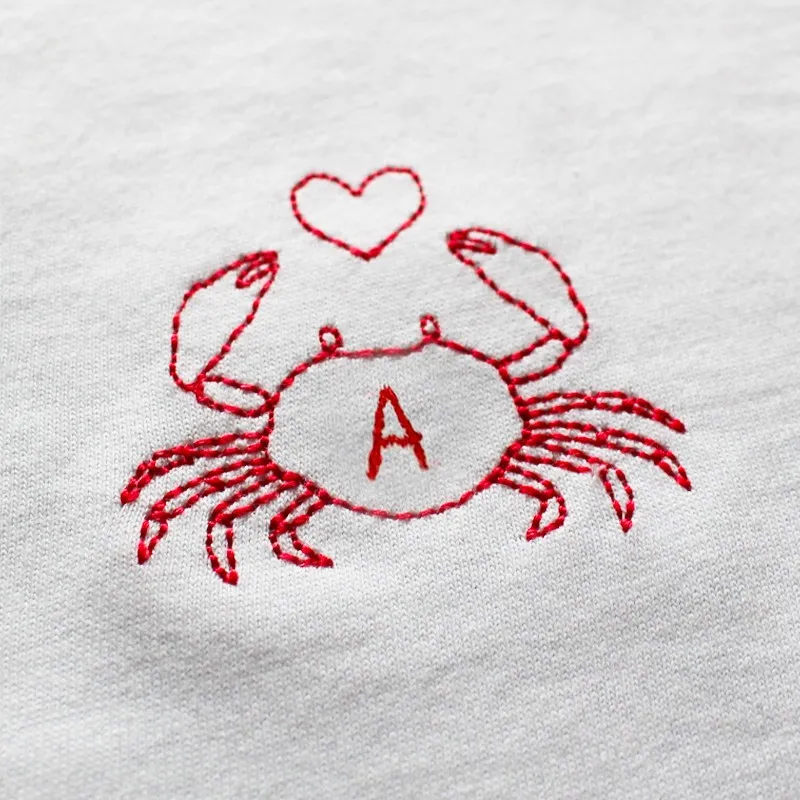 T-shirt Homme brodé Crabe - Personnalisable
