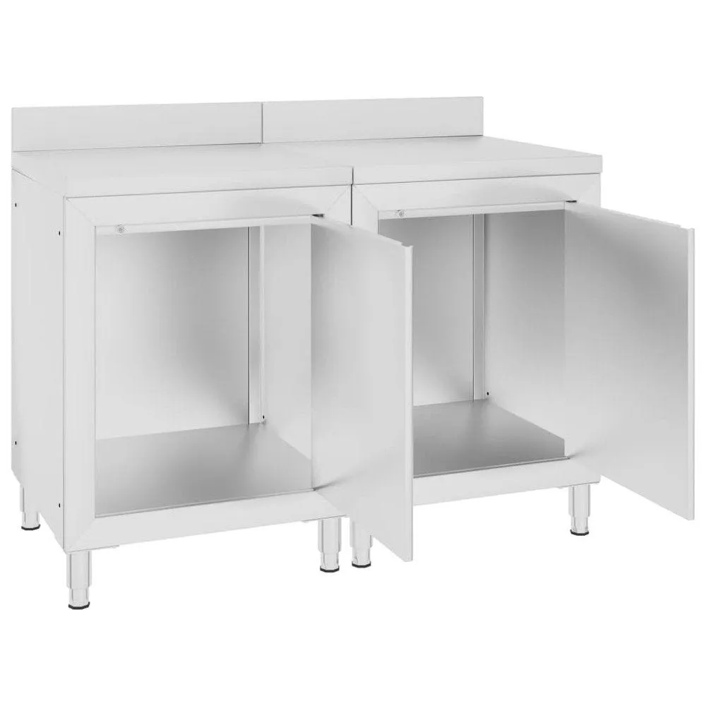 Table de travail commerciale avec armoire 120x60x96cm acier inoxydable