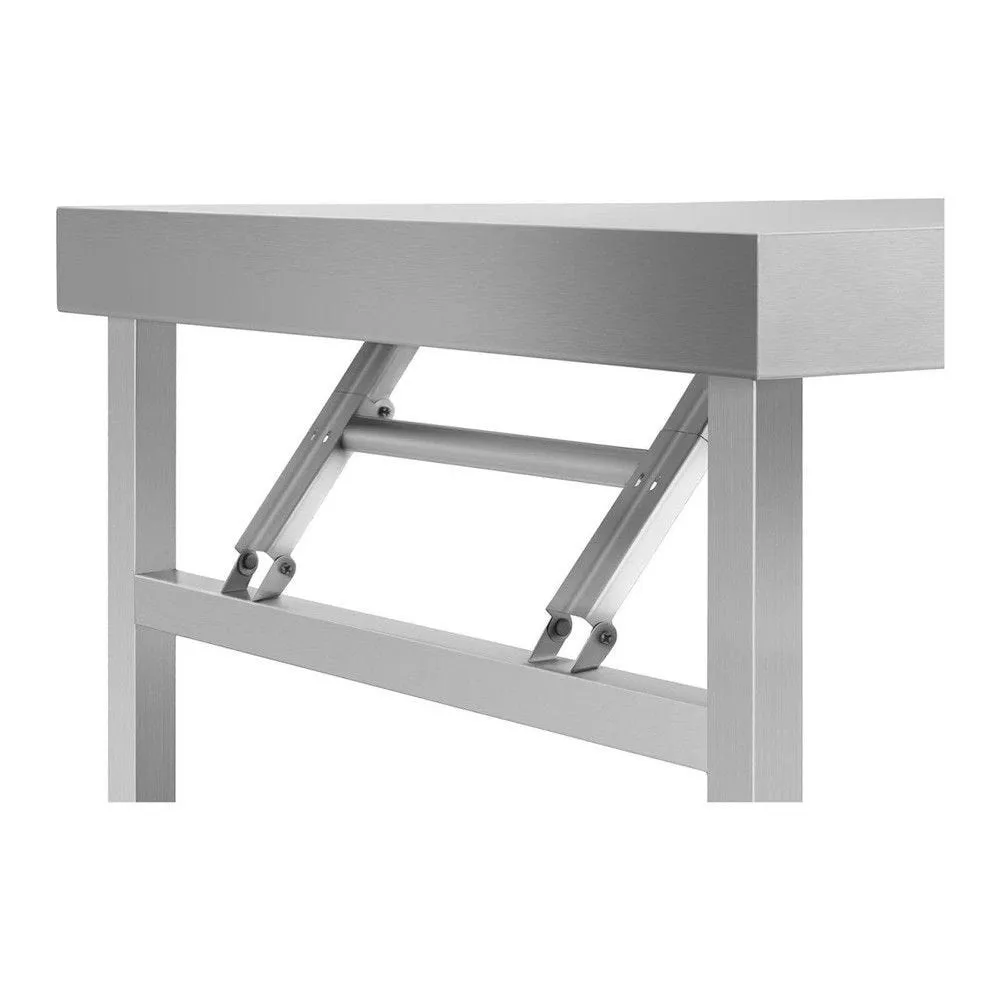 Table de travail cuisine professionnelle acier inox pliable 120x60cm