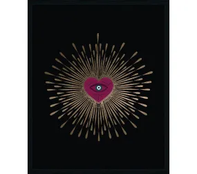 Toile 40x50 cm COEUR Lario noir