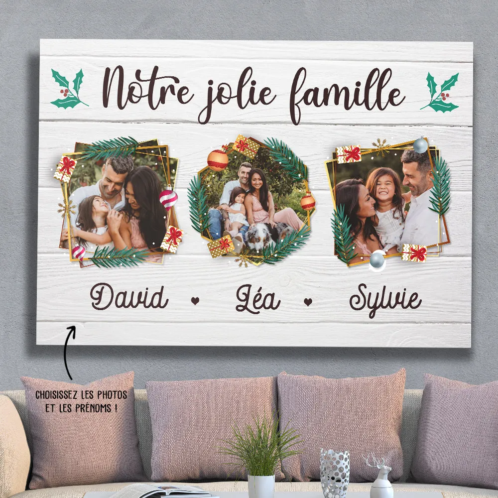 Toile Personnalisée - Notre Jolie Famille - Noël